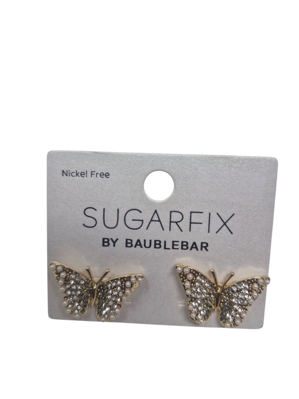 SUGARFIX by BaubleBar Gold Butterfly Crystal Stud Earrings